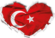 Turkey flag Türkei Flagge  3D Wandtattoo Herz