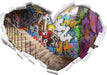 Coloured Streetart Graffiti 3D Wandtattoo Herz