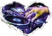 DJ Plattenteller Cool Music  3D Wandtattoo Herz