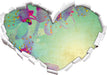 Durchsichtige Lila Blätter  3D Wandtattoo Herz