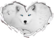 Polarfuchs mit strahlenden Augen 3D Wandtattoo Herz