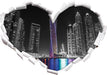 Skyline von Dubai bei Nacht 3D Wandtattoo Herz