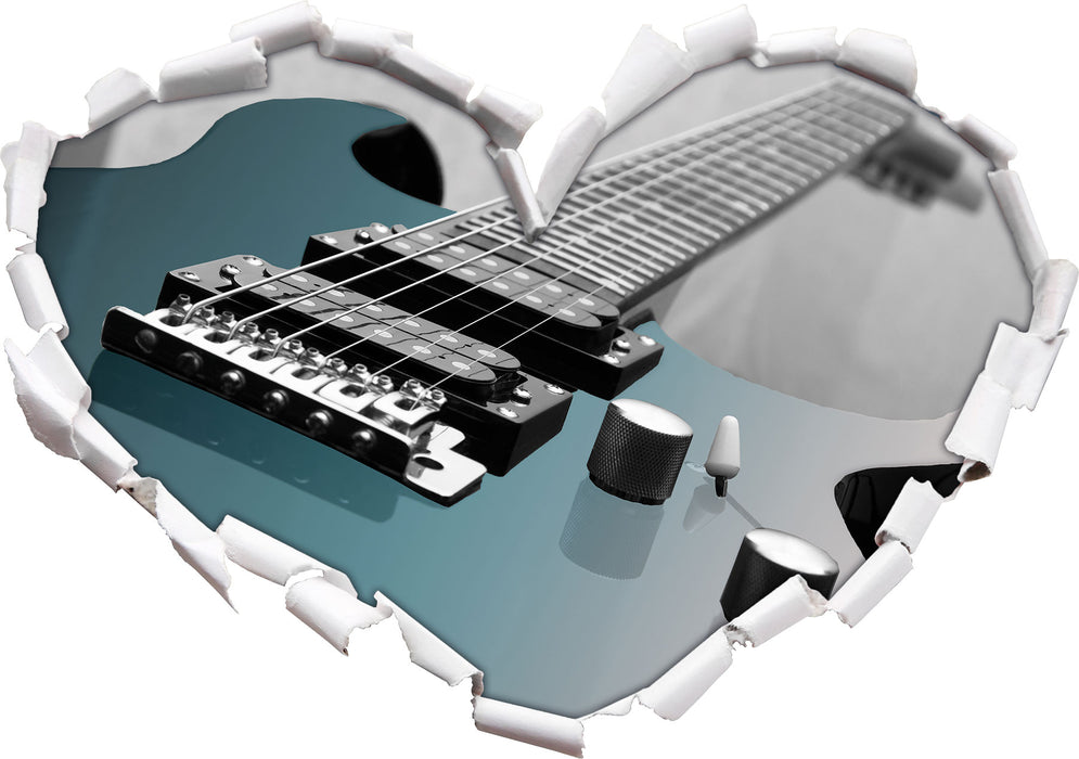E-Gitarre 3D Wandtattoo Herz
