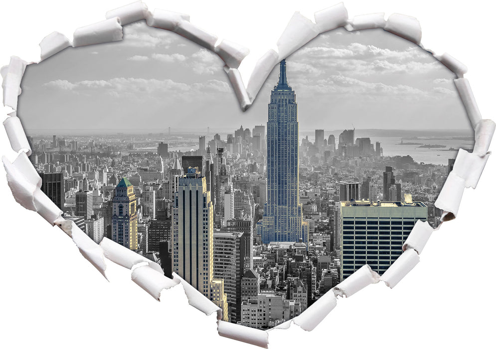 New Yorker Empire State Building 3D Wandtattoo Herz