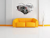 Süßes Katzenbaby 3D Wandtattoo Herz Wand
