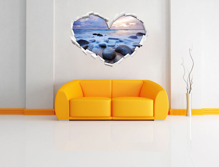 Romantisches Meer 3D Wandtattoo Herz Wand