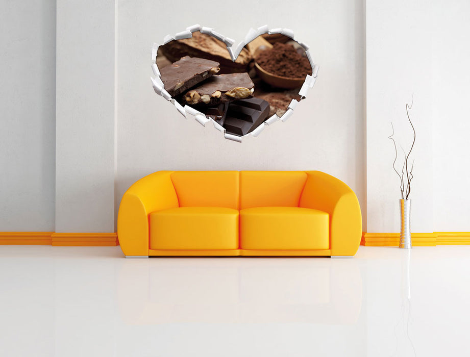 Leckere Schokolade 3D Wandtattoo Herz Wand