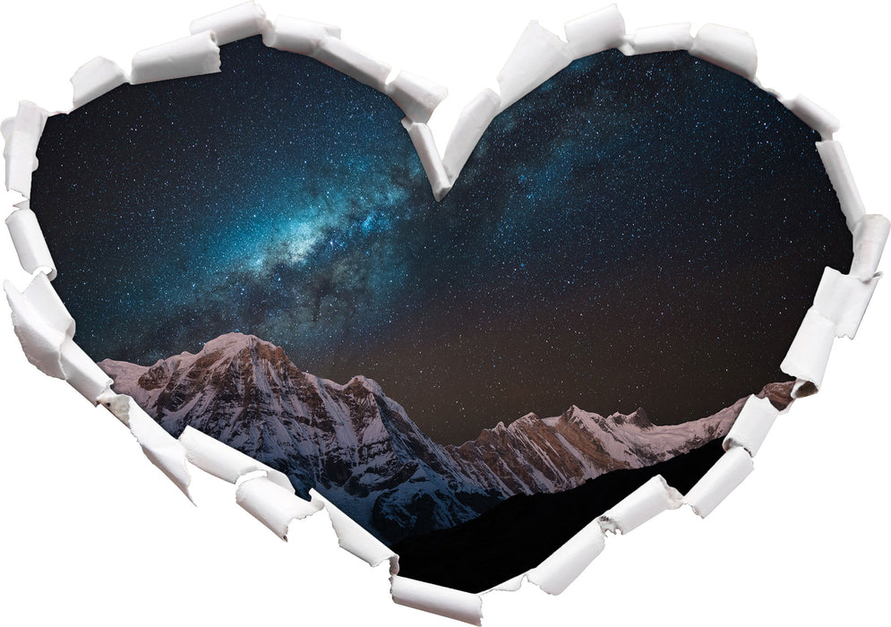 Annapurna bei Nacht  3D Wandtattoo Herz