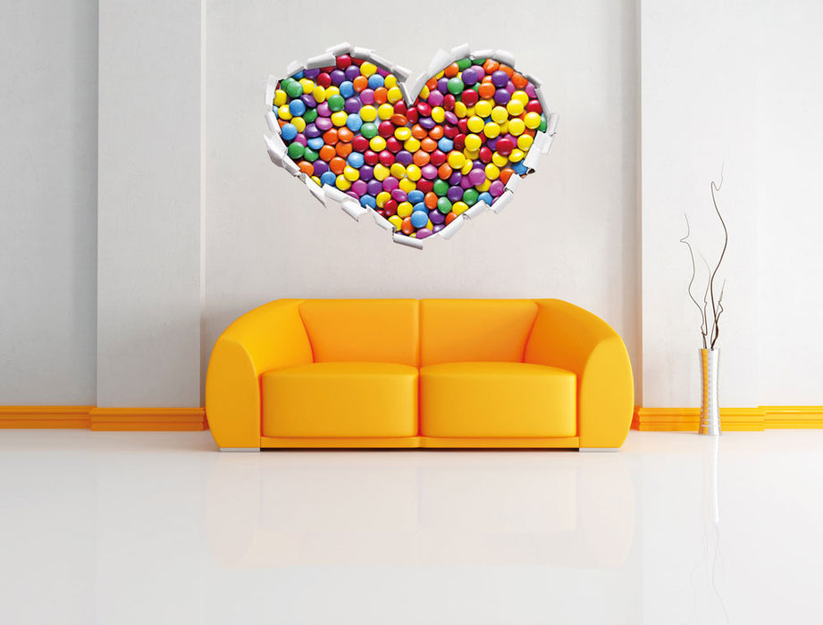 Sweet candies 3D Wandtattoo Herz Wand