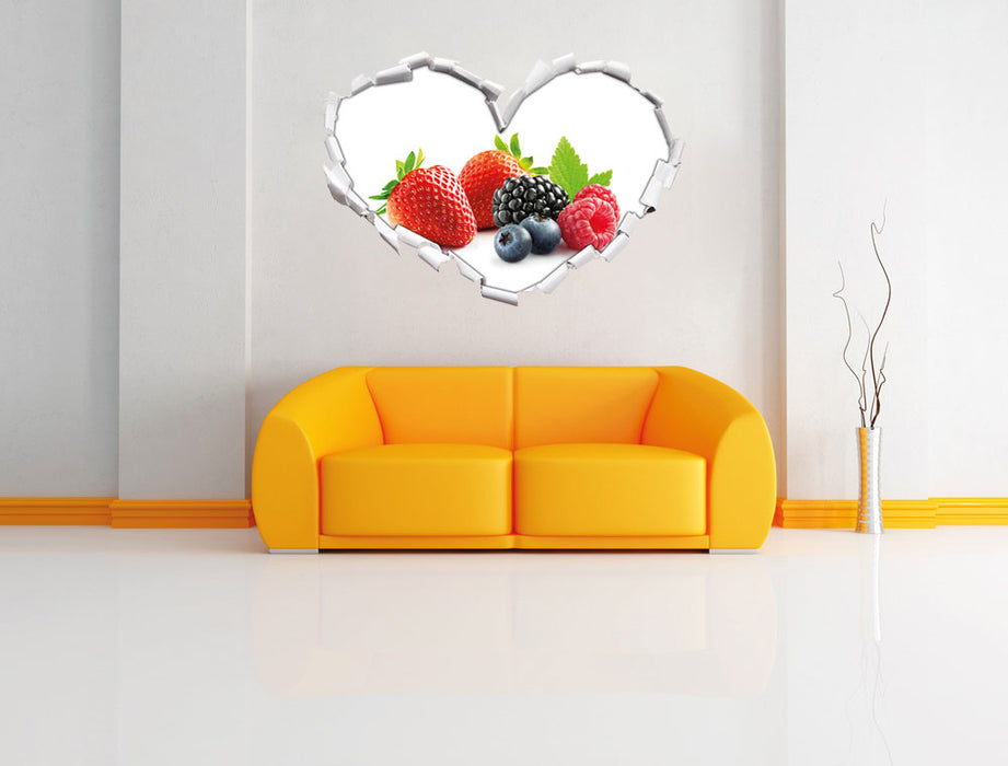 Frisches Obst 3D Wandtattoo Herz Wand