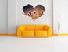 Lila Küchenschelle auf Bergwiese 3D Wandtattoo Herz Wand