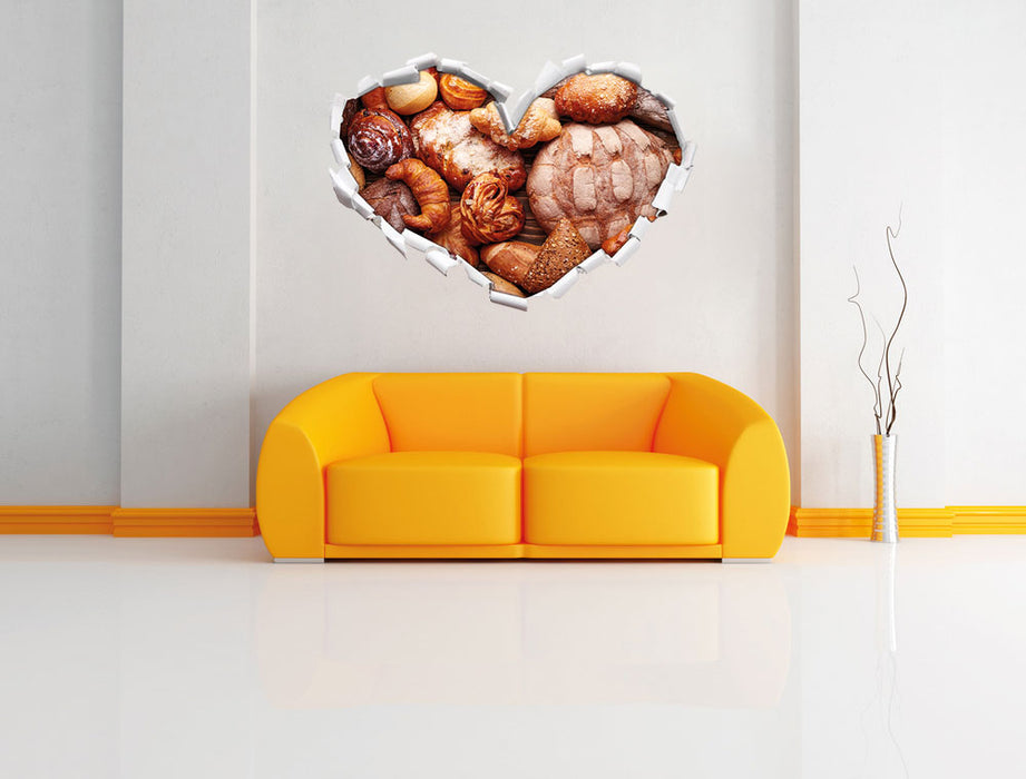 Bread and buns 3D Wandtattoo Herz Wand