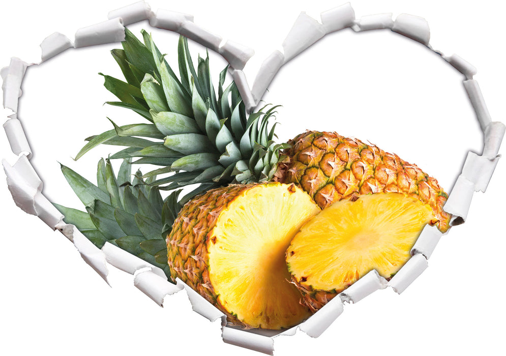 Frische Ananas  3D Wandtattoo Herz