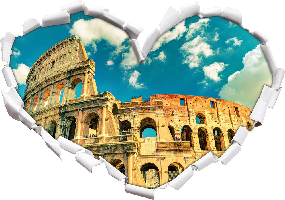 Colosseum bei Tag in Rom  3D Wandtattoo Herz