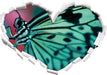 Wunderschöner Schmetterling  3D Wandtattoo Herz