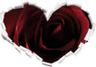 Rote Rose  3D Wandtattoo Herz