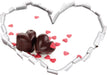 Schokoladenherzchen  3D Wandtattoo Herz