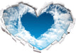 Romantisches Herz in den Wolken  3D Wandtattoo Herz