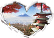 Japanischer Tempel im Herbst 3D Wandtattoo Herz