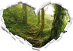 Unberührter Regenwald  3D Wandtattoo Herz