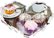 Köstliche Cupcakes  3D Wandtattoo Herz