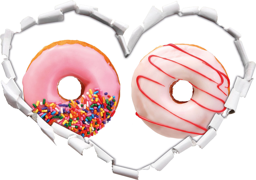 Glasierte Donuts  3D Wandtattoo Herz
