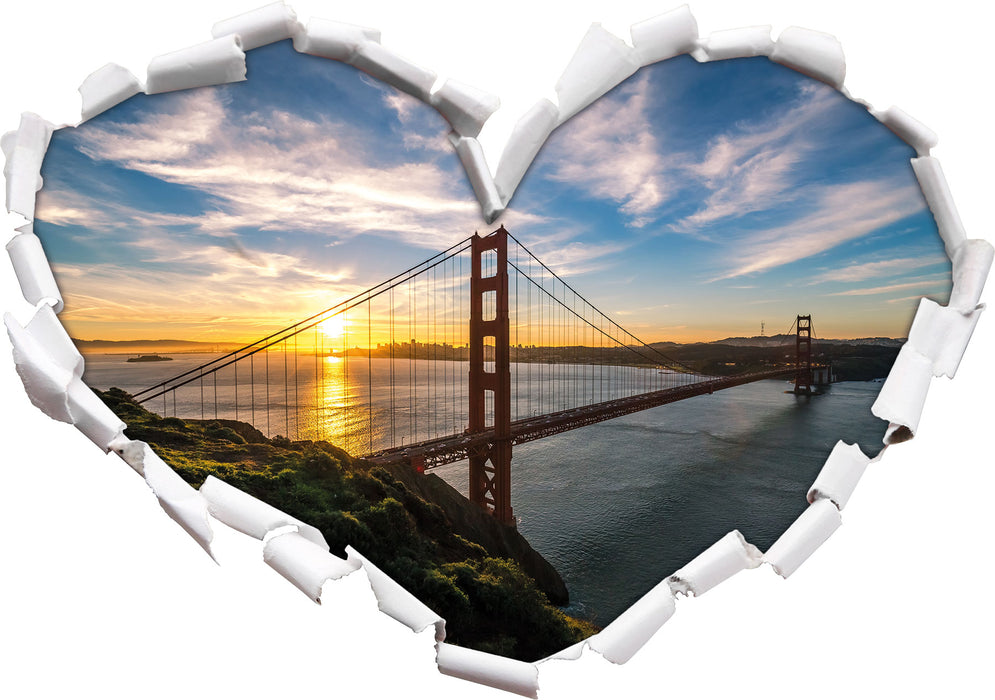 Golden Gate Bridge 3D Wandtattoo Herz