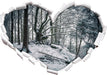 Wald mit Schnee bedeckt  3D Wandtattoo Herz