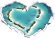 Herz geformt aus Inseln 3D Wandtattoo Herz