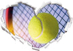 Tennisschläger Tennisball  3D Wandtattoo Herz