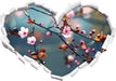 Sakura Blüten 3D Wandtattoo Herz