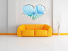 Pusteblume bedeckt mit Tropfen 3D Wandtattoo Herz Wand