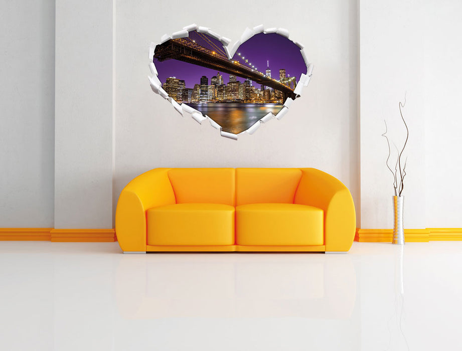 Skyline von Manhattan 3D Wandtattoo Herz Wand