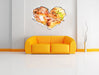 Frischgebackene Pizza 3D Wandtattoo Herz Wand