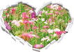 Wundervolle Blumenwiese  3D Wandtattoo Herz