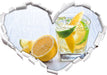Gin Tonic Shot mit Zitronen  3D Wandtattoo Herz