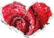 Rose mit Wassertropfen  3D Wandtattoo Herz