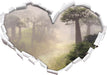 Mysteriöser Wald im Nebel  3D Wandtattoo Herz