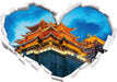 Leuchtender Tempel in China  3D Wandtattoo Herz