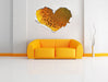 Wunderschöne gelbe Sonnenblume 3D Wandtattoo Herz Wand