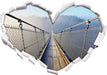 Hängeseilbrücke im Nebelschimmer  3D Wandtattoo Herz