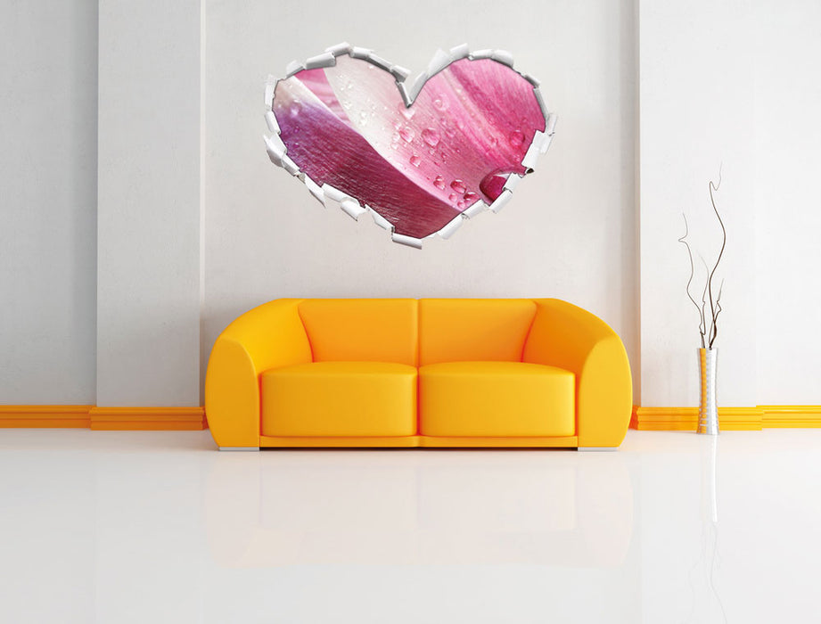 Tulpenblätter 3D Wandtattoo Herz Wand