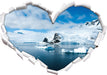 Winterlandschaft in der Antarktis  3D Wandtattoo Herz