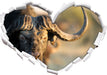 Kaffernbüffel mit Hörnern  3D Wandtattoo Herz