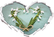 Herz aus Blumen  3D Wandtattoo Herz