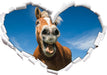 Lustiges Pferd in der Natur  3D Wandtattoo Herz