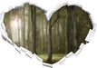 Hirsch im Wald  3D Wandtattoo Herz