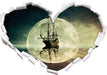 Geisterschiff im Weltall  3D Wandtattoo Herz