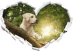 Labrador Welpe im Wald  3D Wandtattoo Herz