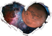Mars im Weltall  3D Wandtattoo Herz